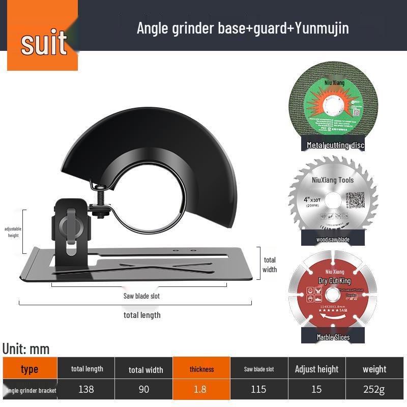 Waterproof Dustproof Angle Grinder Protective Cover and Grooving Base Set