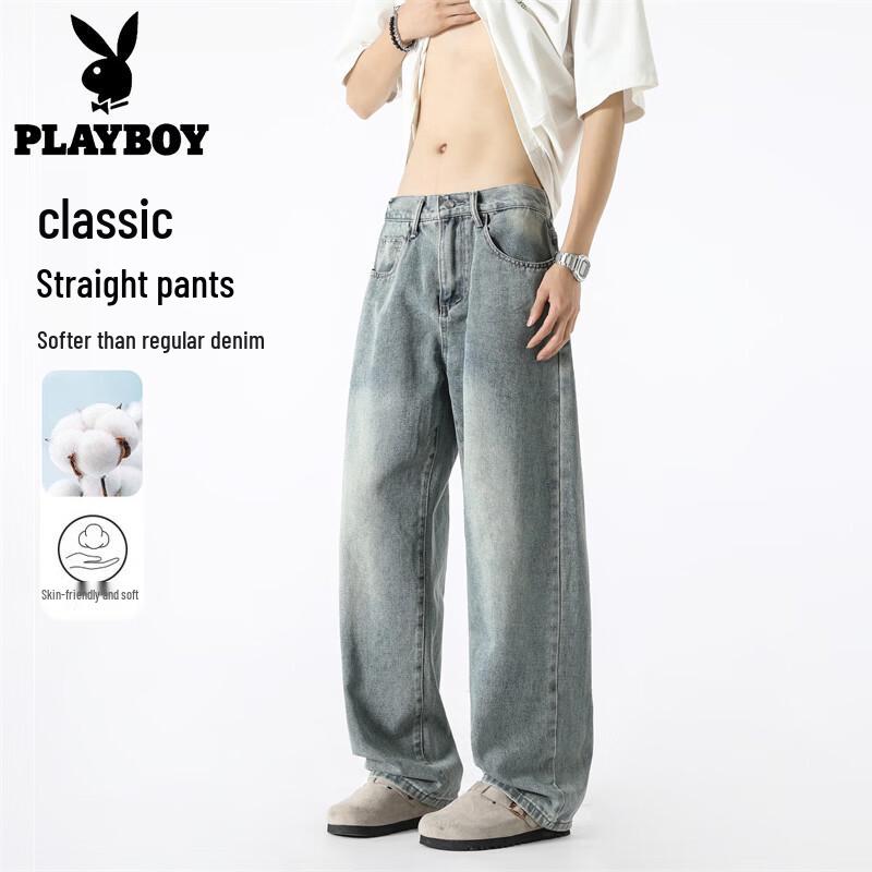 PLAYBOY Men s American Retro Flared Denim Jeans M