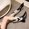 Fashion 2025 New Boots Women's Retro Pointed Toe Totem Strange Heel Mixed Color Thick Sole Autumn Winter Women Shoes Fashion Style