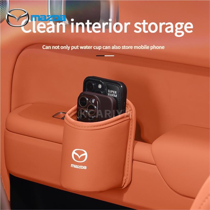 Car Door Water Cup Holder Back Seat Drink Rack Leather Storage Box For Mazda 2 3 5 6 8 CX5 CX-5 CX-7 CX-9 MX-5 ATENZA Axela FF28