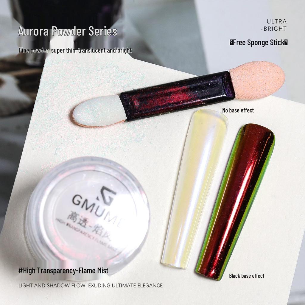 Iridescent Mermaid Aurora Pink Nail Art Magic Mirror Powder