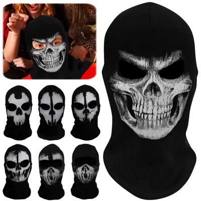 Unisex duch kostlivec maska ​​lebka lyžařská pokrývka hlavy šátek kapuce duch maska ​​na obličej pro cosplay párty halloween cyklistika skateboard