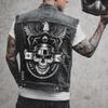 Außenhandel Quelle Hersteller Europäischer und Amerikanischer Streetwear Herren Denim Weste Oberteil Mehrere Taschen Alte Ärmellose Jacke 2503