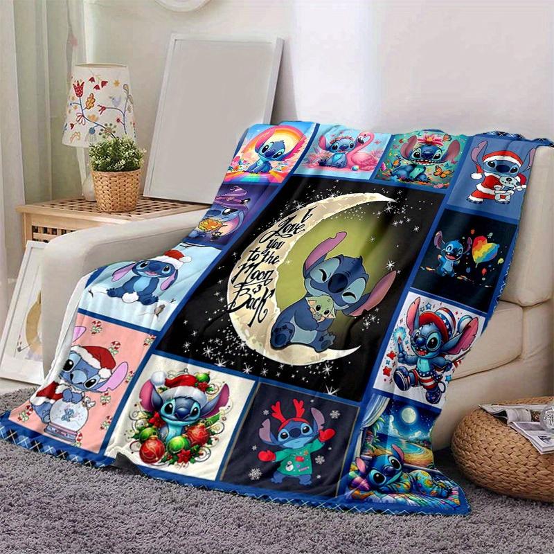 

1pc, Disney Stitch Moon Back Throw Blanket, Cute Cartoon Character Gift for Friends, Soft Blanket for Bed Couch Travel Camping Car Beach Office Nap 80cmx120cm