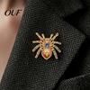 Punk Rock Style Accessories Gothic Spider Brooch Pin, Colorful Rhinestones Decor, Retro Decorative Pins for Jackets Alloy Lapel Pin And Backpacks