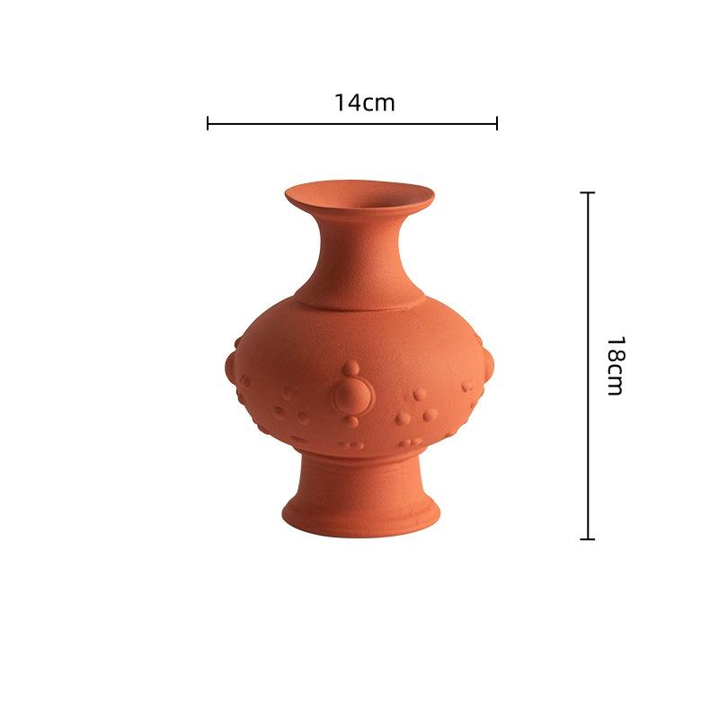 

Ceramic Vase Chinese-style Retro Ceramic Bottle Flower Vase Relief Pot Handmade Flowerpot Home Decoration Accessories