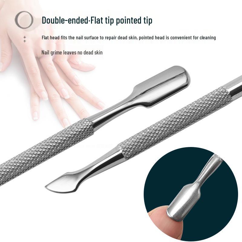 Stainless Steel Nail Art and Cuticle Pusher: Ideal for Removing Dead Skin and Gel Polish.