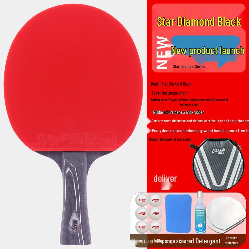 Tianji Blue Professional Grade Shakehand Table Tennis Racket with Eight-Star Blue Sponge Backhand Grip