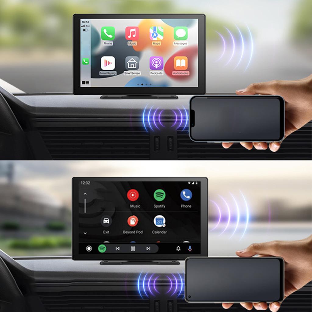 Przenośne samochodowe stereo z podwójną kamerą samochodową, 9-calowym ekranem, podwójnym odbiornikiem multimedialnym Bluetooth do CarPlay z