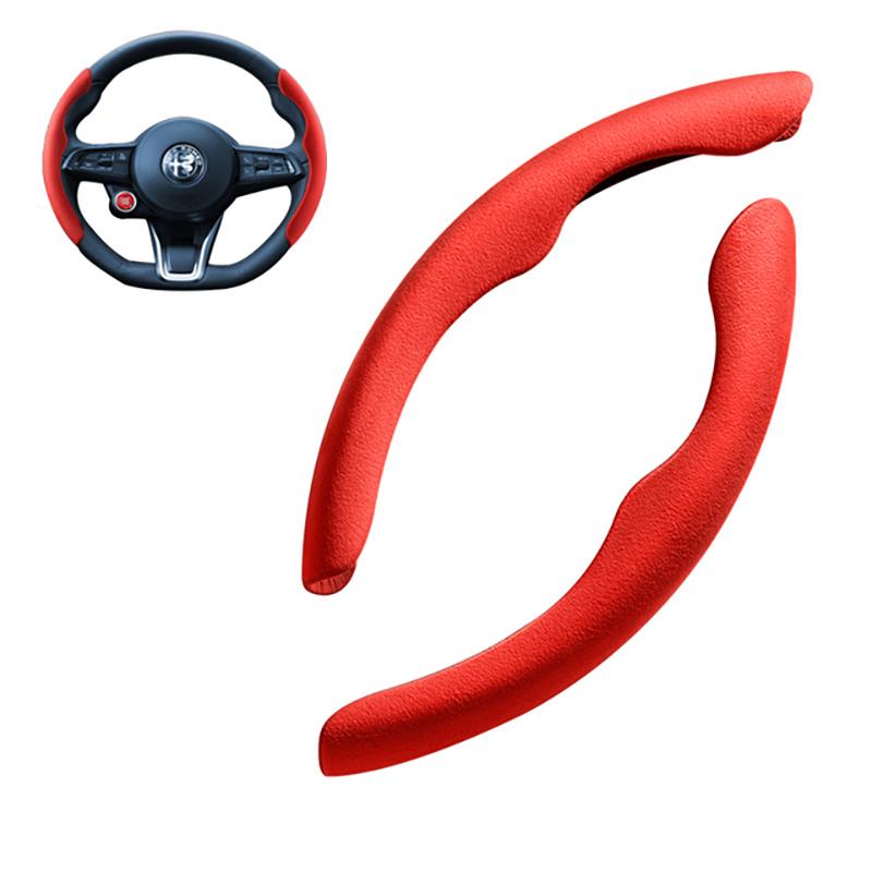 

Car Steering wheel Cover Segment Steering wheel protection cover For Alfa Romeo Giulia Stelvio Interior Styling Car Accessories