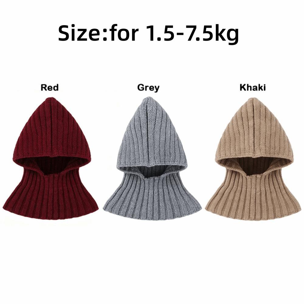 Solid Color Knitted Pet Hat Warm Fabric Knitted Design Dog Hat Soft Material Fashion Style Cat Hat Cold Weather