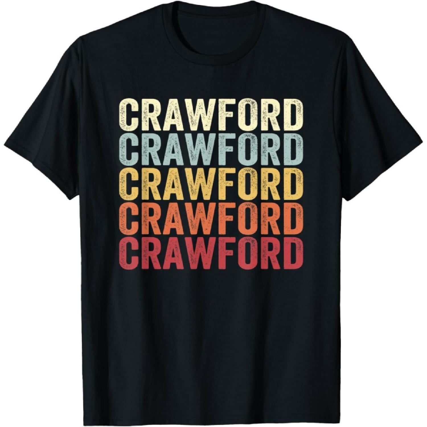 Crawford New York Crawford NY Retro Vintage Text T-Shirt S чёрный