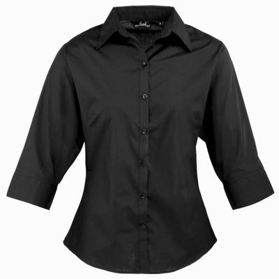 Dame Poplin 3/4 Ermebluse