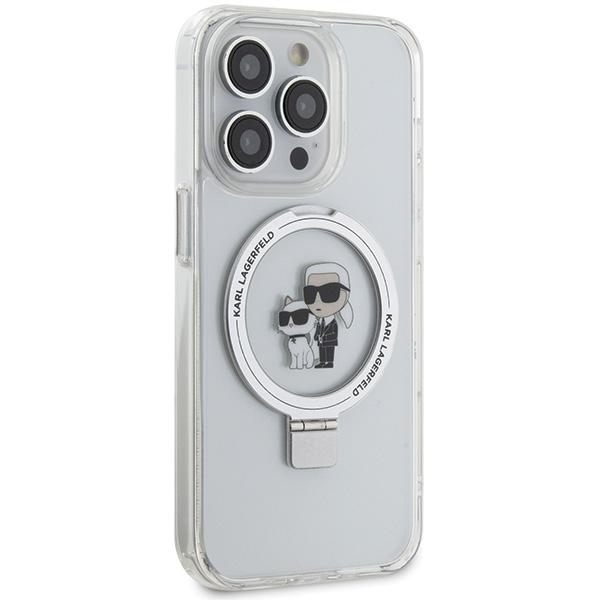 Karl Lagerfeld Klhmp13Lhmrskch Iphone 13 Pro / 13 6.1 Biały/White Hardcase Ring Stand Karl&Choupettte Magsafe