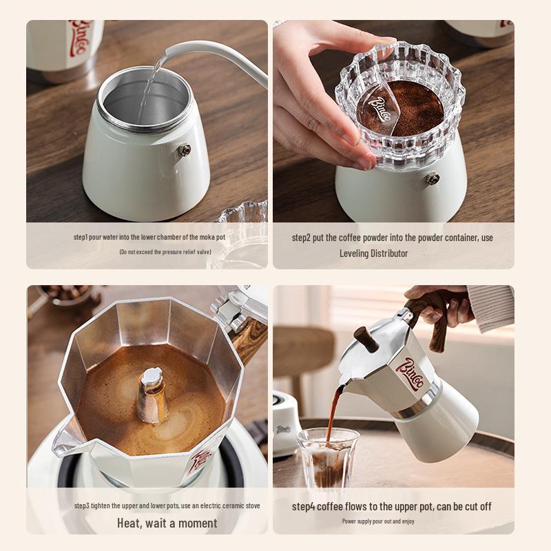 Bincoo Elektrický moka konvička Espresso kávovar - Malý italský kávovar pro domácnost