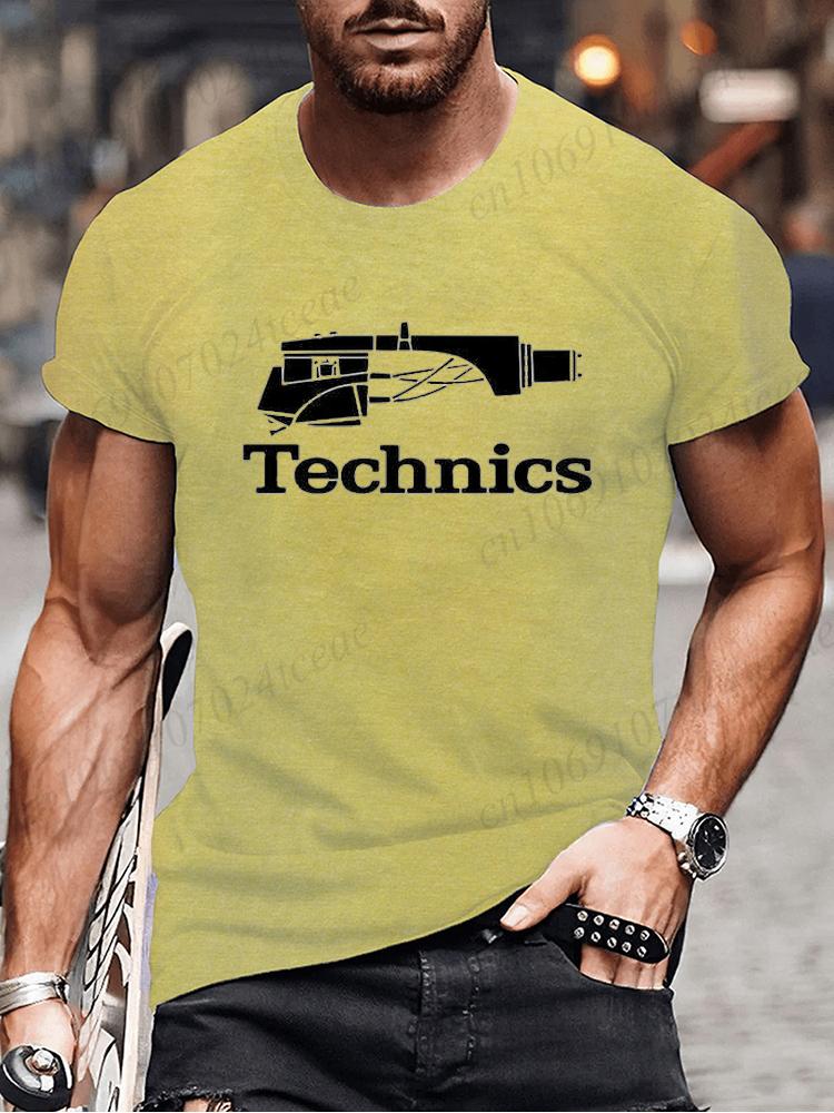 Summer Men's Fashion Tee Clothing Hip Hop Technics Headphone Graphic Tee Shirt Men Casual Streetwear Funny Printed Tops T-shirt