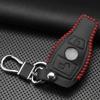 Jingyuqin Fashion Leather Cover Car Key Case Fit for Mercedes Benz Cla A180 A200 A260 A AMG Classe 2 Buttons Keychain Keyring