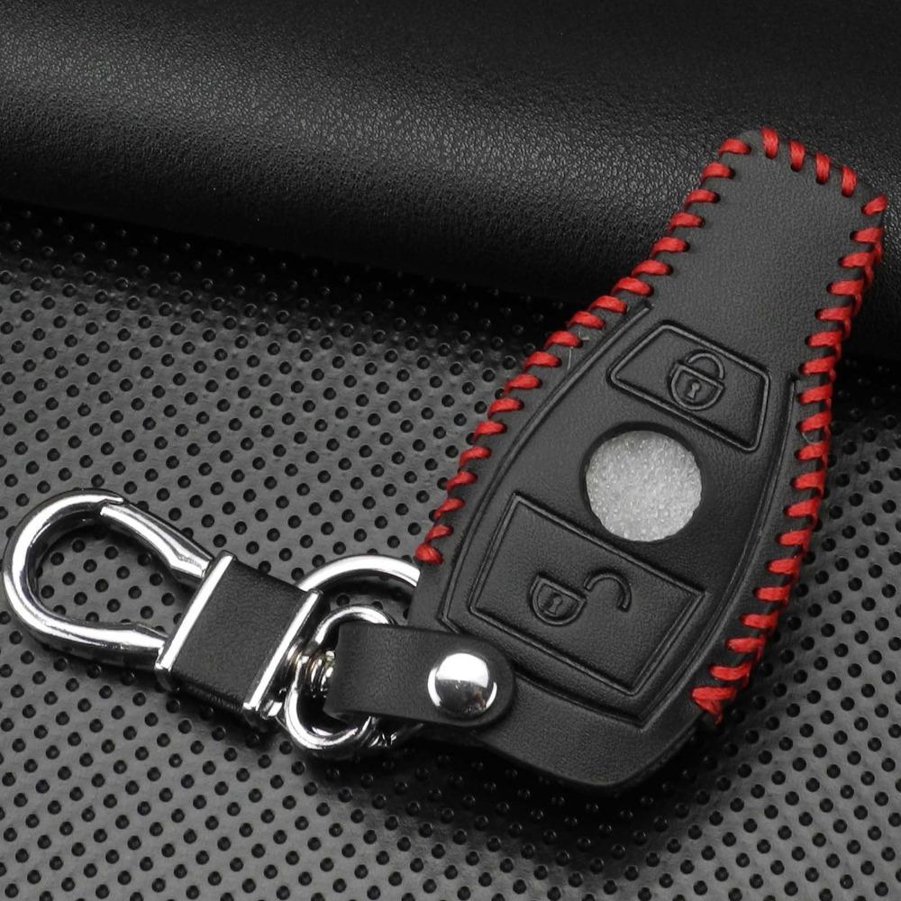 jingyuqin Fashion leather cover car key case Fit for mercedes benz Cla A180 A200 A260 A AMG Classe 2 buttons keychain keyring