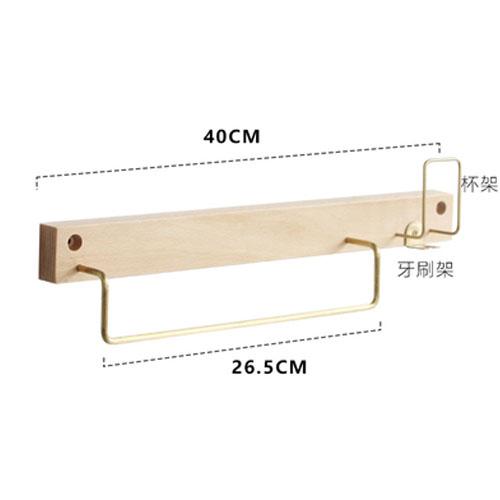 Household Brass Hook Coat Stand Bathroom Accessories Towel Rack Simple Beech Hanger Room Backdrop Walnut Wood Hanging Decoration