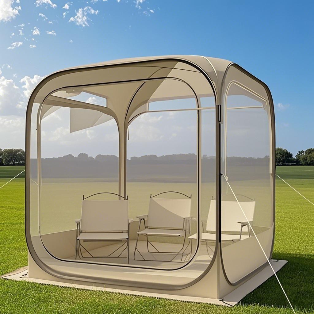 Transparent PVC Dome Tent: 360-Degree View, Portable Quick-Setup Bubble House for Outdoor Camping