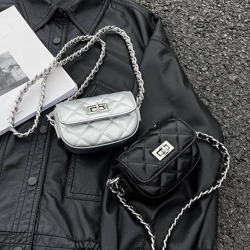Chic Silver Mini Bag For Women Stylish High-end Summer Shoulder Crossbody Purse