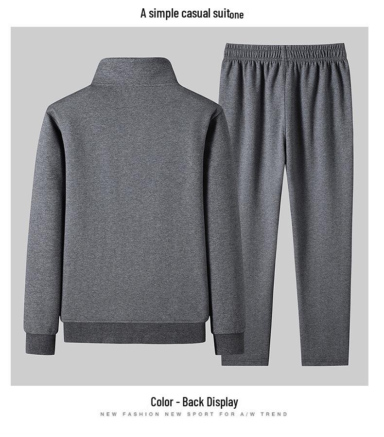 Men's Loose Fit Sportswear Set for Middle-Aged and Elderly - Long Sleeve, Casual, Ideal for Spring/Autumn/Winter