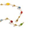 Fashion Colored Stone Y-Shaped Stainless Steel Natural Stone Gold Necklace Women'S Jewelry 2309