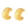 18K Gold-Plated Titanium Steel C-Shaped Stripe Earrings - Elegant, Lightweight, Non-Fading, Luxurious for Women