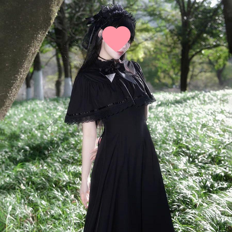 Gothic French Lolita Summer Lace Waist-cinching A-line Dress S - 90 pounds or less