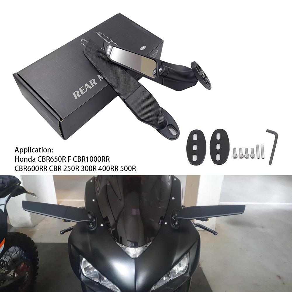 

Боковые зеркала для мотоцикла для Honda CBR650R F CBR1000RR CBR600RR CBR 250R 300R 400R 500R Регулируемое вращающееся крыло заднего вида