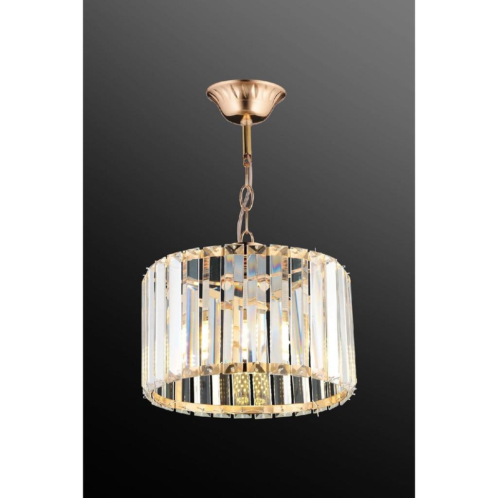 Model Colesium Cristal Estetic Modern Dormitor Bucatarie Sufragerie Camera Copiilor Candelabru Piatra Aurie De 25 Cm