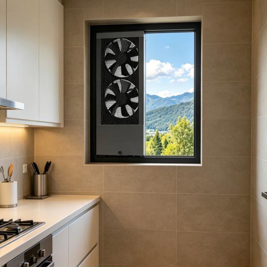 Exhaust Fan for Sliding Windows Reversible Airflow Fan with Double-Layer Metal Mesh Powerful Quiet