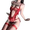 Sexy Underwear Sexy Palm Print Fun Open Crotch Onesie Perspective Hot Temptation Suit Women's Lace Hollowed Out