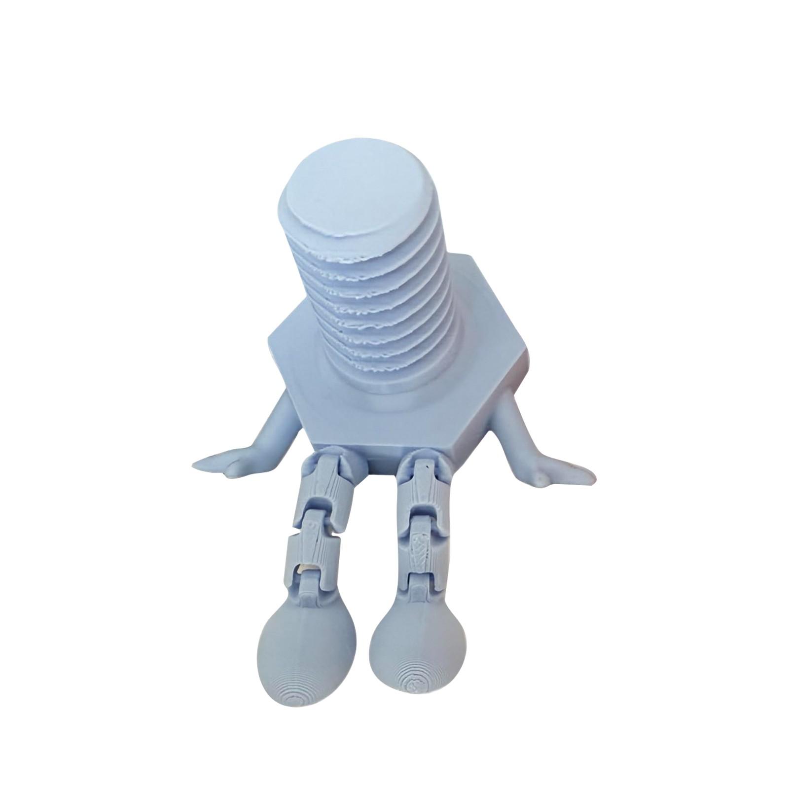 

3DPrinting Funny Bolt And Nut Figurines - Articulated Table Decor With Legs And Shoes, Cute Decoration, Unique Prank Gift