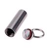 Stainless Steel  Bottle with Keychain  Storage Box Waterproof Portable for Outdoor Camping Survival