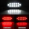 4Pcs 6" Oval Red Stop Turn Tail Lights to White Back-up Lights 12 LED, 6 Inch Round Red/White Dual Trailer Truck Tail Lights with Rubber Grommet and