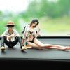 Hot Anime One Piece Figures Boa Hancock Sitting Posture Swimsuit Luffy Instant Noodles Car Decoration PVC Model Doll Toy