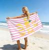 1pc striped lemon "La Dolce Vita" printed beach towel, a multifunctional beach towel suitable for camping, vacation and swimming