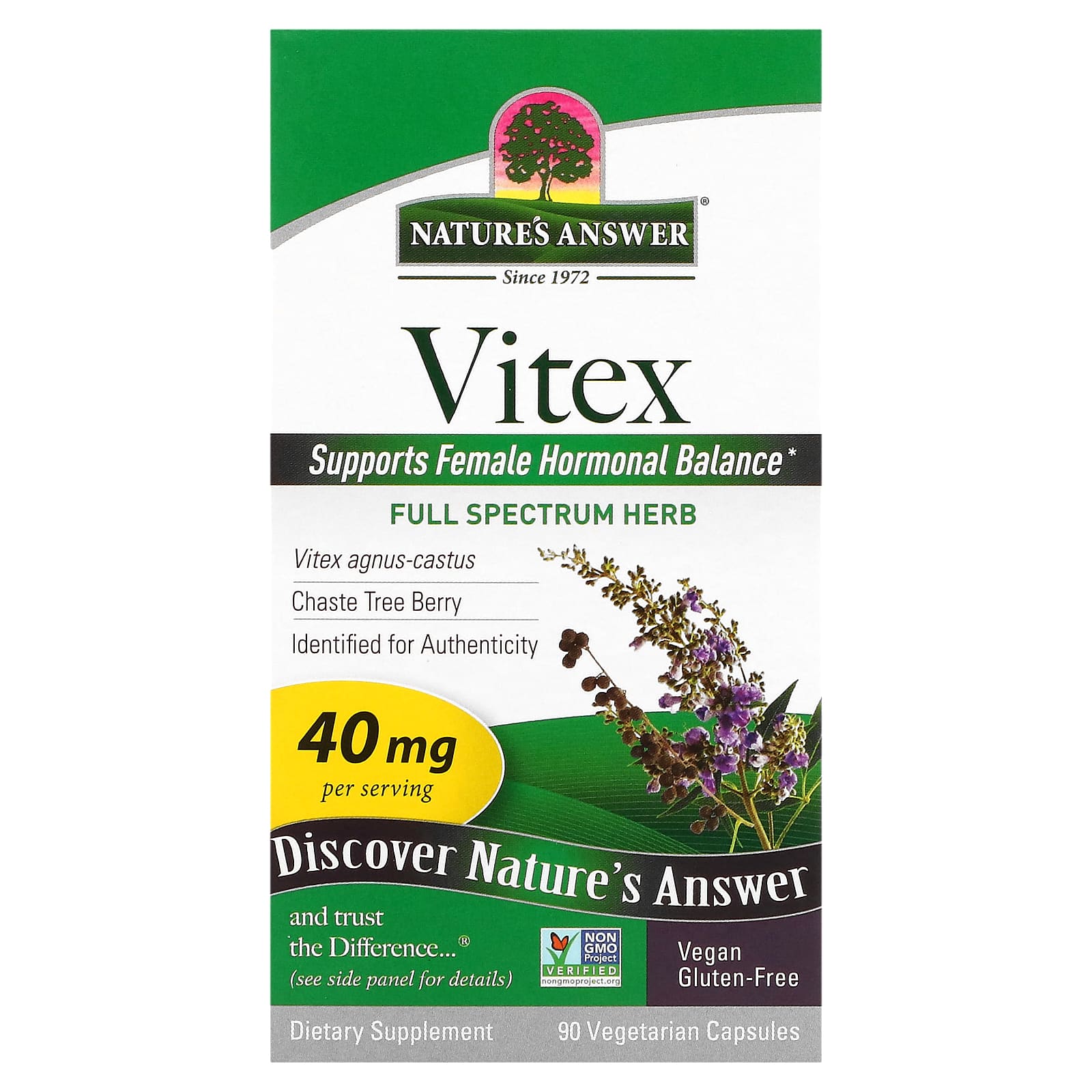 

Nature S Answer, Vitex, Agnus-Castus Chaste Berry, Veggie Capsules, 90