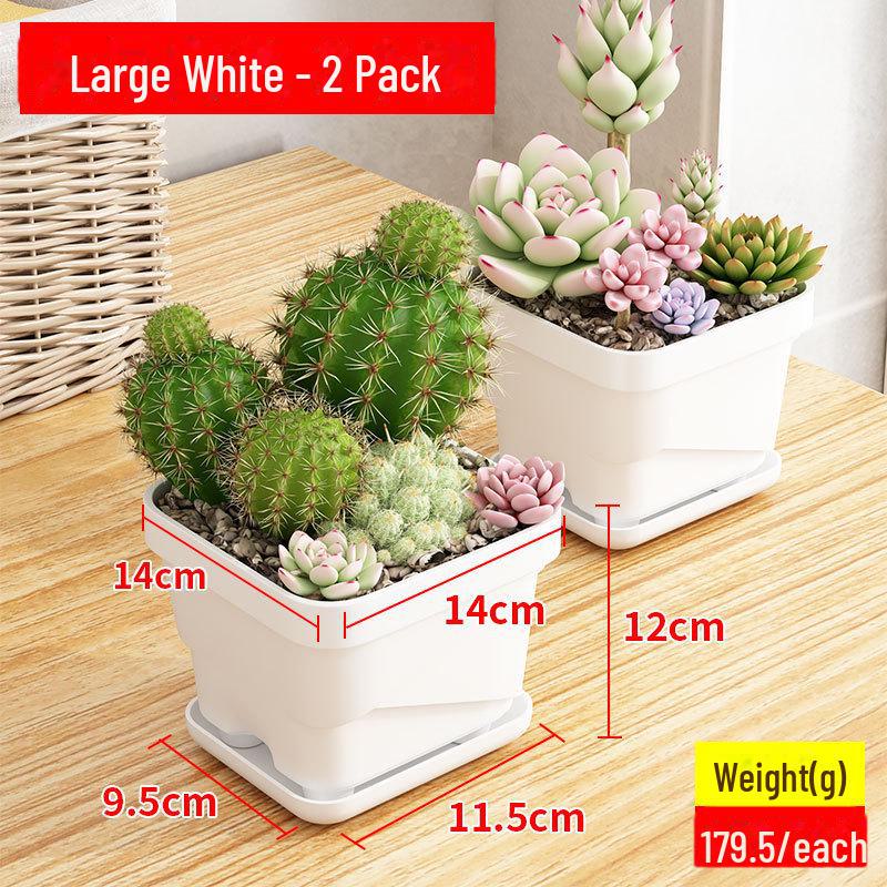 

Креативный дышащий квадратный цветочный горшок с поддоном - утолщенный пластик для дома или офиса