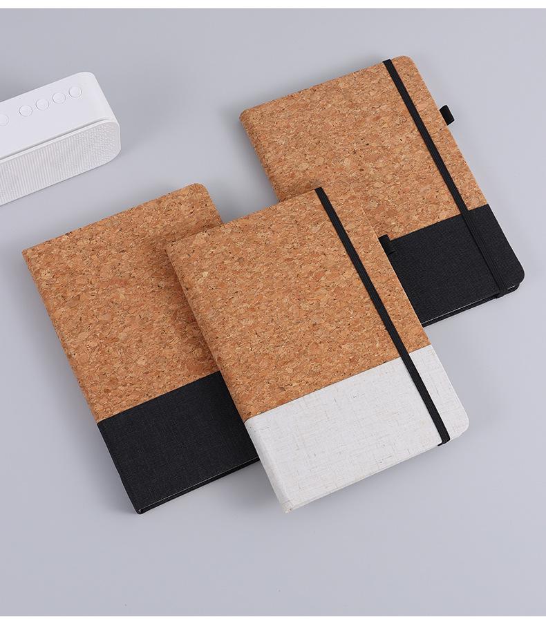 A5 Coffee Cork Texture Notebook Gift Set with Custom Logo Printing