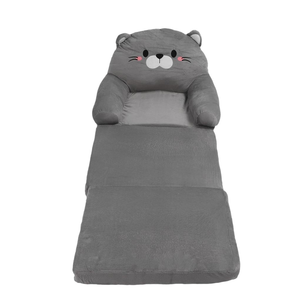Kids Couch Toddler Chair Plush Cute Cat Fold Out Floor Seating Cushion Armrest Sofa Bed for Napping