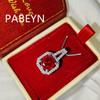 925 Sterling Silver Fashion Light Luxury Moissanite Zircon Square Bag Pendant Necklace Birthday Party Anniversary Gift