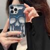 Luxus-Skelett-Schädel-Hülle für iPhone 11 12 13 14 15 Pro Max Handyhüllen Stoßfeste Rückabdeckung Kamera voll schützen Hollow Funda