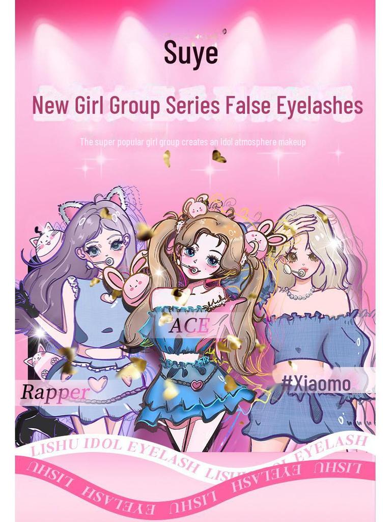 Lishu Idol Series 3: Girls Natural Look False Eyelashes - Self-Adhesive, Clustered Segments