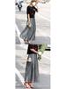 Plus Size High Waist Pleated Beach Skirt for Women - European & American Style