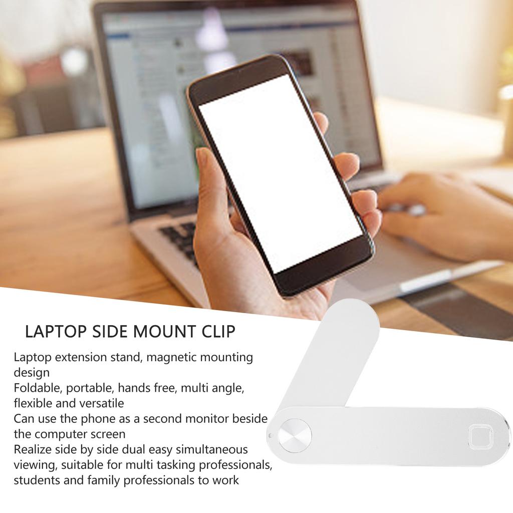 Laptop Phone Holder Strong Magnetic Aluminum Alloy Laptop Phone Stand Computer Monitor Expansion Bracket