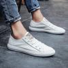 Leather Men Shoes Lace Up Outdoor Casual Shoes for Men Cow Leather Simple Fashi Black White Men Shoes for Men Flats
