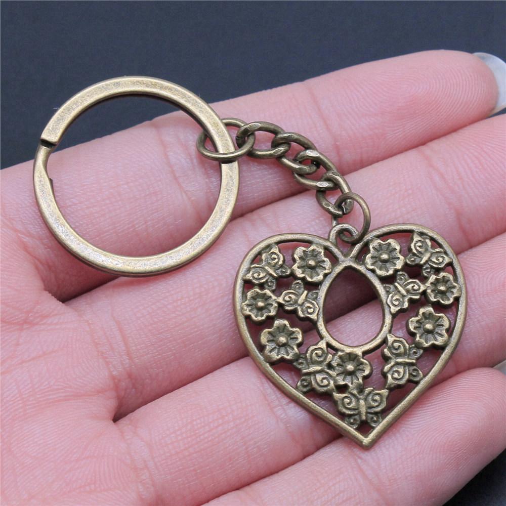 28mm Key Ring Couple Heart Love Minimalist Jewelry Components QY016