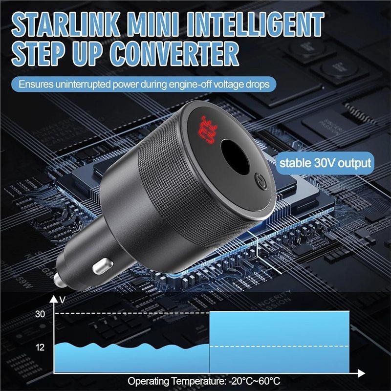 For Starlink Mini Car Adapter DC Step Up Converter 12V-24V To 30V With Digital Display& Switch For RV, Boat, Truck
